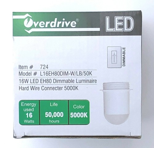 EH80 LED Jelly Jar Light Fixture 16W 5000K Wet Location Fixture Overdrive #724 - Picture 5 of 6