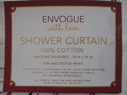 NEW "ENVOGUE with love" FABRIC SHOWER CURTAIN "LOVE IS LOVE" Print - Picture 7 of 8