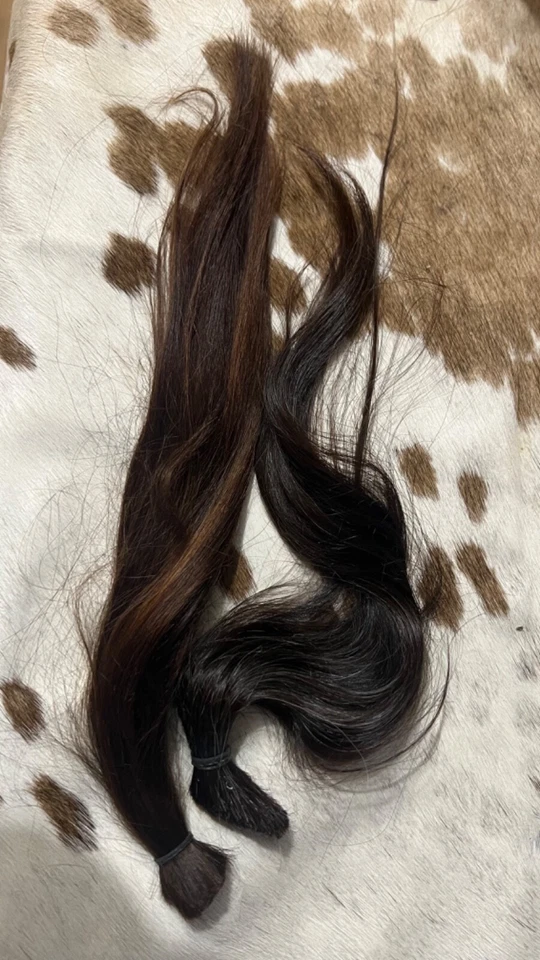 "2 Cabello Humano Virgen Corte Fresco 10"" Natural Medio Marrón" Foto 4 de 4