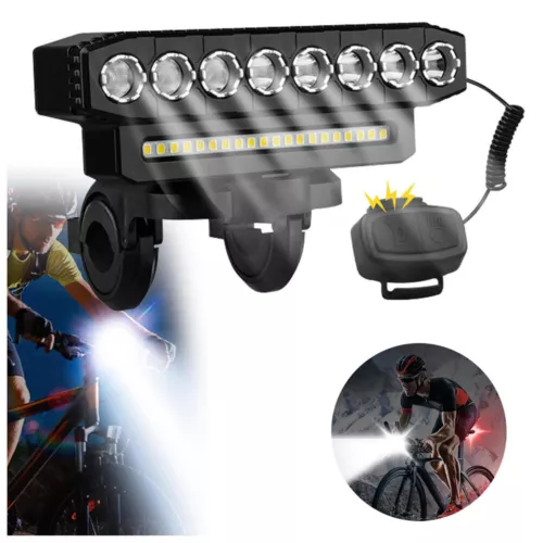 4000mAh LED Fahrrad Fahrrad Licht Vorne Hinten Wiederaufladbar Scheinwerfer Rückleuchte Set - Bild 2 von 12