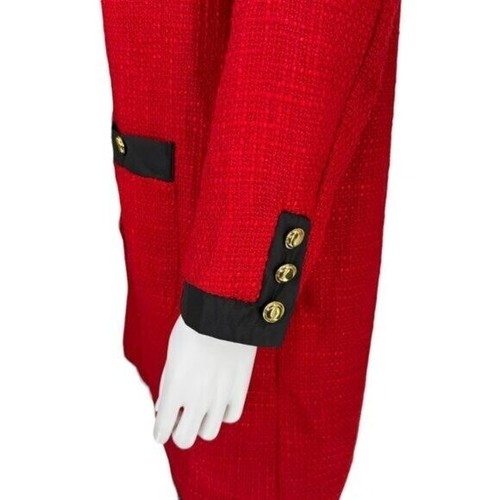 Biesen NEU rot Coco Tweed Langarm Retro Preppy Minikleid Gr. L - Bild 10 von 12