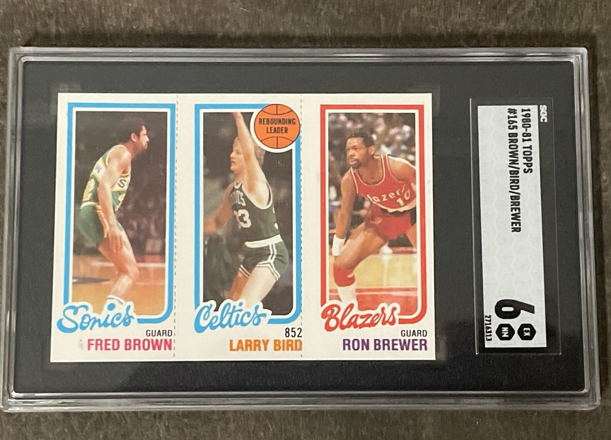 Larry Bird (RC), Fred Brown, Ron Brewer 1980-81 Topps - #198