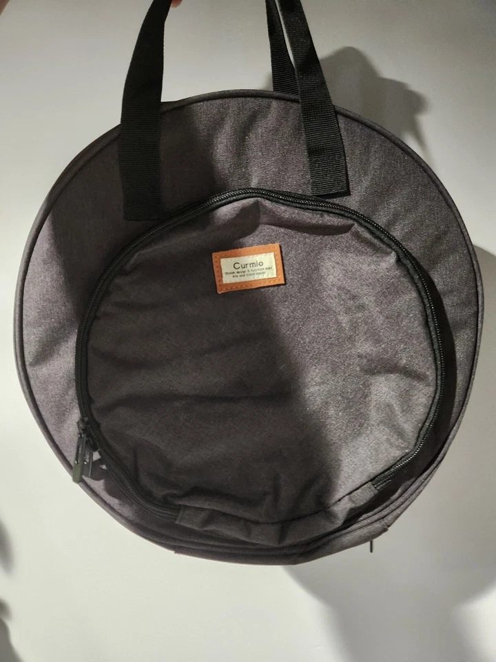 Curmio Round Embroidery Travel Bag, 13"Gray, W/O Tag, Fast Ship, GREAT Condition - Image 3 of 4