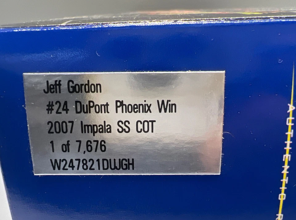 Acción 1:24 2007 Jeff Gordon Dupont Phoenix Ganar Carrera Versión Impala Ss Cuna Foto 3 de 4