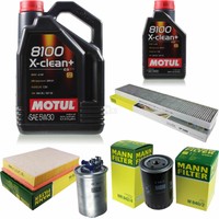 MANN-FILTER Inspektionspaket 6L Motul 5W-30 8100 X-Clean+ FüR Vw Sharan 1.9 Tdi