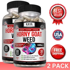 (2 Pack) Horny Goat Weed for Men & Women-with Maca, Saw Palmetto, Ginseng