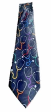 Steven Harris Stethoscope Necktie Doctor Novelty Medical Fashion Blk Multi Color
