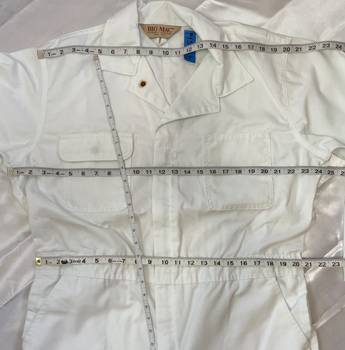 NEW Big Mac Authentic Workwear White Painters Coveralls 40 Short Canvas Thick - Picture 6 of 8