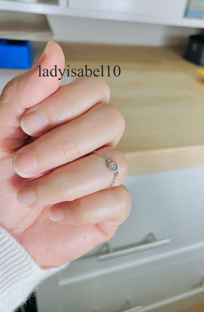 Tiffany Co Sz 5.5 Elsa Peretti Diamond Yard Ring Love Sterling