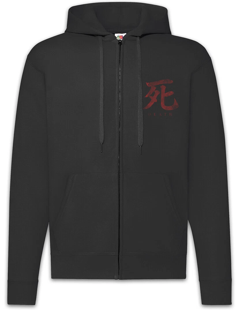 Death Symbol Zipper Hoodie Gamer Gaming Games Fun Japanese Death Character Japan