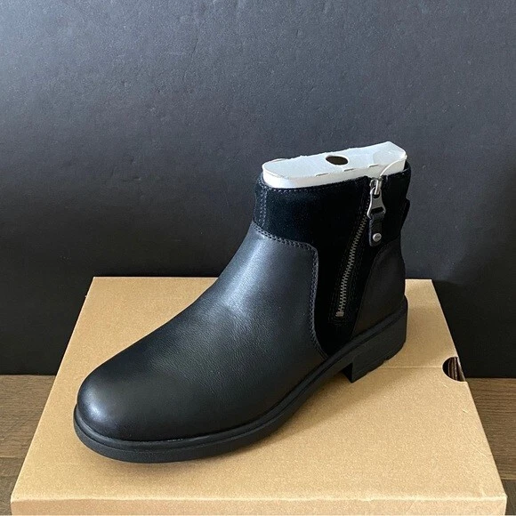Stivaletti corti UGG donna neri Harrison zip stivaletti scarpe basse 11 NUOVI