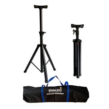 Dual PA Speaker Stands Mount Holder Adjustable Tripod DJ Speaker Stand Carry Bag