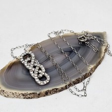 CIJ 925 Sterling Silver Infinity Knot Pendant Necklace CZ Cubic Zirconia Chain