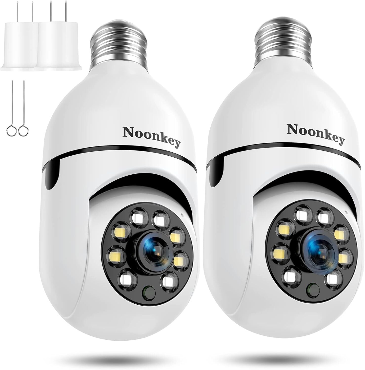 Wireless 3MP Bulb Security Camera Set with Color Night Vision & Motion Tracking