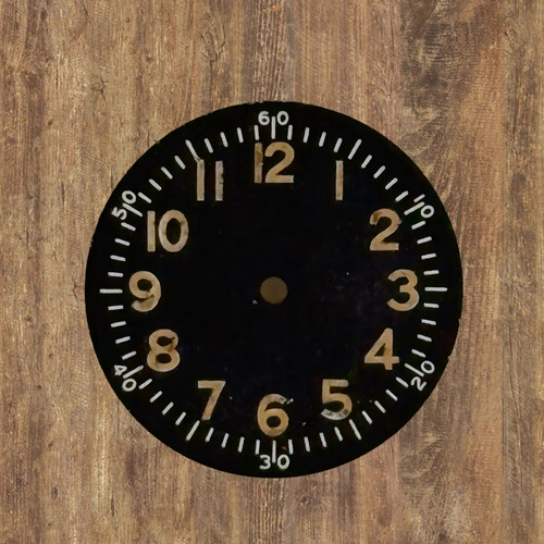 Vintage Elgin Type A-11 Military WWII Watch Dial – Authentic U.S. WWII Era Black