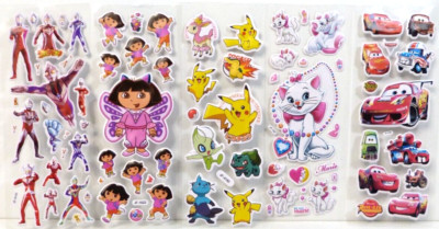 3D Cartoon Puffy Aufkleber 10 verschiedene Blätter Kinder, Geschenke Sammelalbum Sticker 