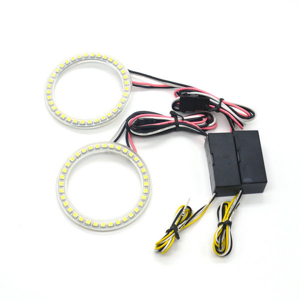 72MM LED Halo Rings SMD White Amber Dual Color LED Angel Eyes DRL ...