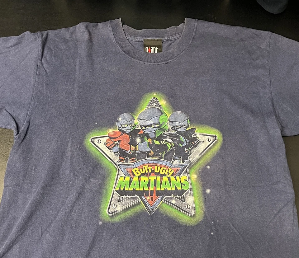 Camisa promocional vintage anos 90 Y2K gigante Nickelodeon BUTT UGLY MARTIANS desenho animado tamanho XL - Imagem 3 de 4