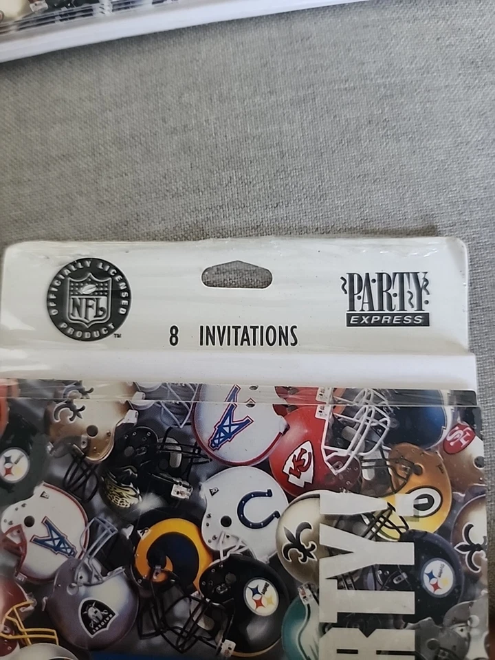 Lote de 4 (paquete de 8) invitaciones de fiesta Hallmark NFL vintage 1998 NUEVO en paquete  Foto 3 de 4