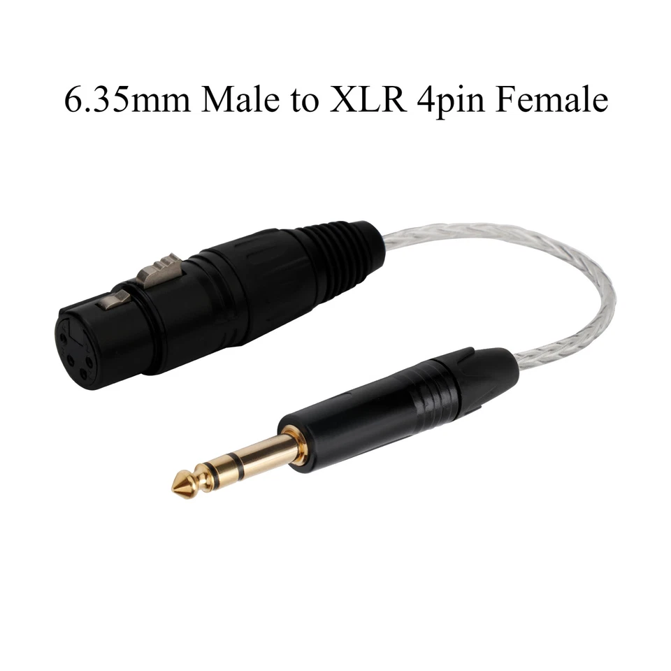 Audio 2.5mm/3.5mm/4.4mm/6.35mm Male to 4 Pin Female Extension Headphone Cable - Image 4 of 4