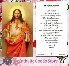 Sacred Heart of Jesus - The Our Father or Lord's Prayer  - Paperstock Holy Card