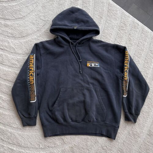 Vintage 90s Y2K American Eagle Snowboards Hoodie Skate Surf Retro Stash Pocket S
