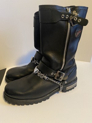 USA MADE Red Wing Engineer Motorcycle Boots Leather Black Sz 9.5 