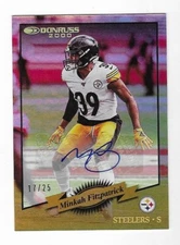 Minkah Fitzpatrick 2020 DONRUSS NFL RETRO 2K AUTOGRAPH CARD Steelers AUTO SP/25