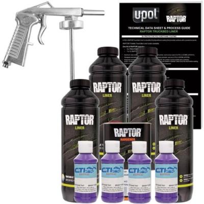 U-POL Raptor Bright Purple Urethane Spray-On Truck Bed Liner W/Free Spray Gun 4L