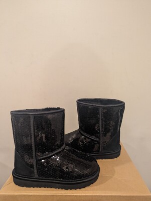 UGG Australia Kids Classic Short Chunky Sequin Boots Size 6 NEW