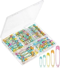 Safety Pins Assorted, 300 Pack, 5 Different Sizes, Colorful, Assorted Safety Pin