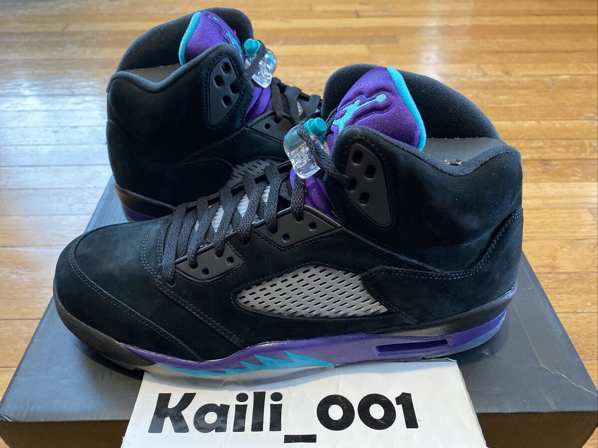 Nike Air Jordan 5 Retro Size 11.5 BLACK GRAPE 136027-007 LS Nike Air Jordan 5 Retro Size 11.5 BLACK GRAPE 136027-007 LS