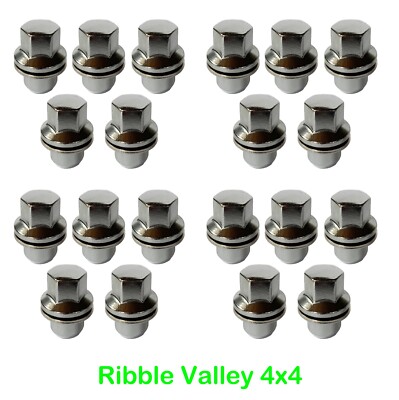 LAND ROVER DISCOVERY 3, 4 & RANGE ROVER SPORT SOLID WHEEL NUTS SET OF 20 SILVER