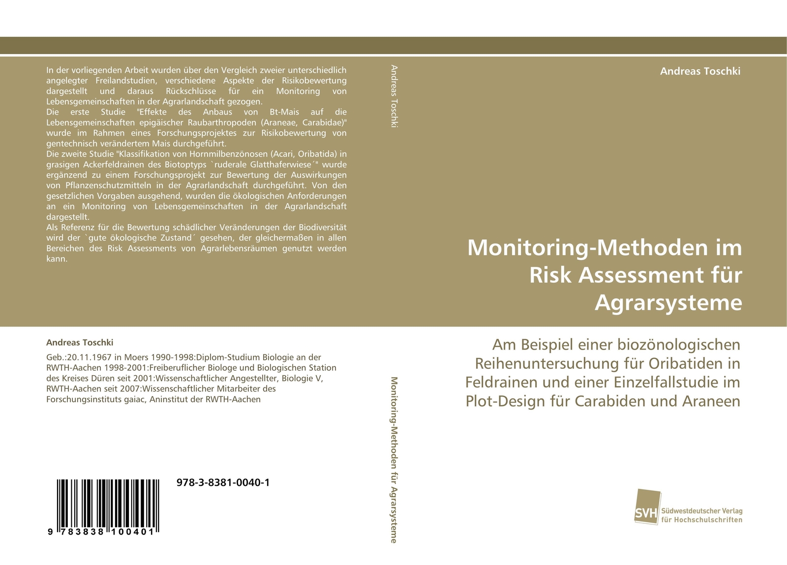 Thumbnail - Andreas Toschki | Monitoring-methoden Risk Assessment Für Agrarsysteme