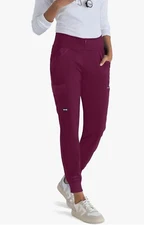 Women’s BARCO Grey's Anatomy Impact GIP554 Lively Scrub Jogger Pants Wine Sz S/P