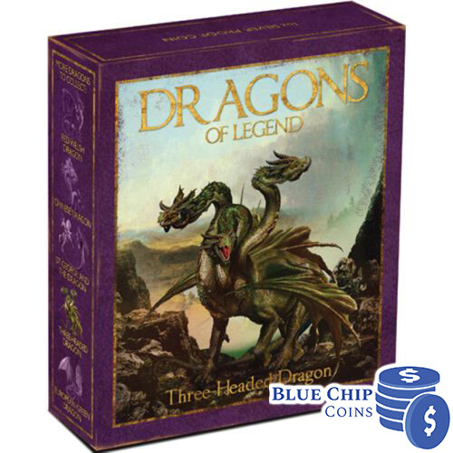 2012 $1 DRAGONS OF LEGEND 1OZ SILVER PROOF COMPLETE 5 COIN COLLECTION - Picture 9 of 11