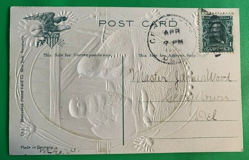 Chicks Egg & Flowers ~ Easter Postcard ~ Posted 190? ~ Divided Back ~ Embossed - Picture 2 of 2