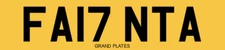 FANTA ORANGE GINGER PERSONAL NUMBER PLATE REG FA17 NTA PRIVATE CAR REGISTRATION