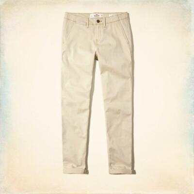 NEW Hollister Girls Khaki Beige Chino Trousers Low Rise Skinny - Main Image