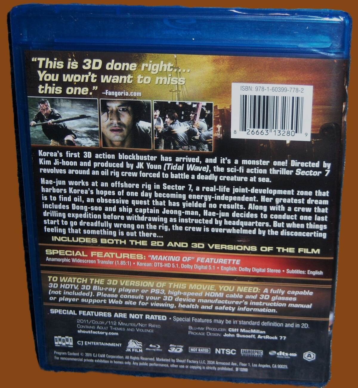 NEW RARE OOP SHOUT FACTORY SECTOR 7 3D & 2D BLU RAY KOREAN SCI-FI MOVIE 2011 foto 2