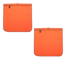 2PK 18"x18" Twill Double Stitched Orange Safety Flag w/Wire Loop DOT Compliant