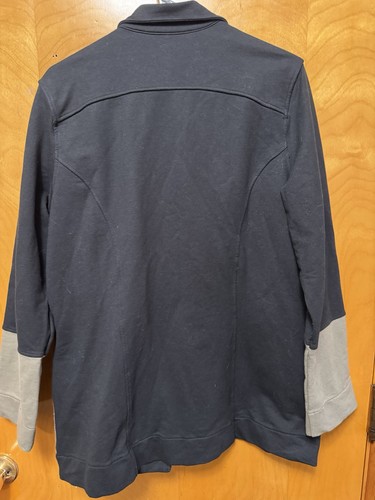Neon Buddha Womena Stretch Lightweight Jacket Shacket Button Art Black Gray XL - Bild 2 von 11