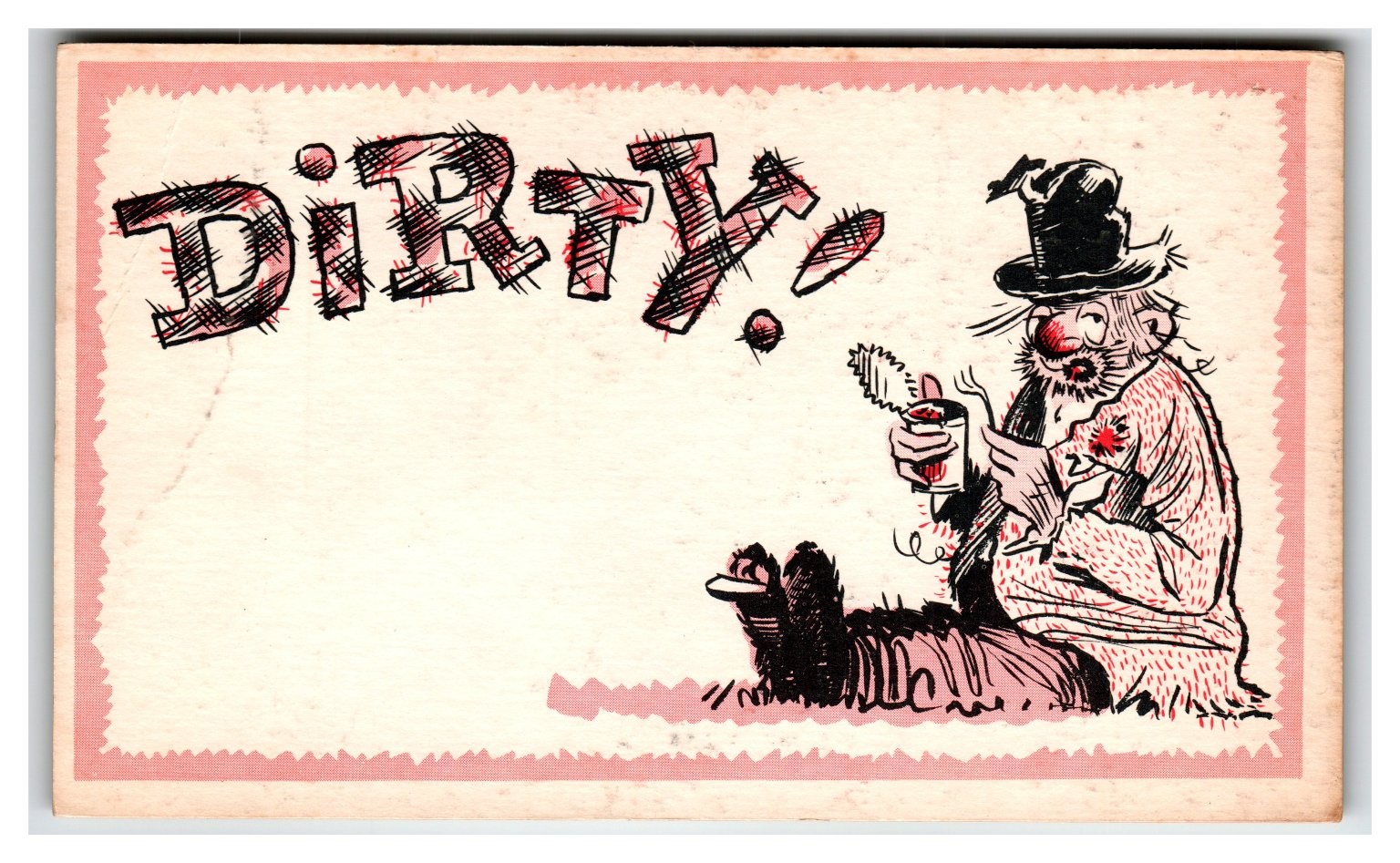Vintage Dirty Humor Valentine Postcard Old Man Cartoon CVC Unposted