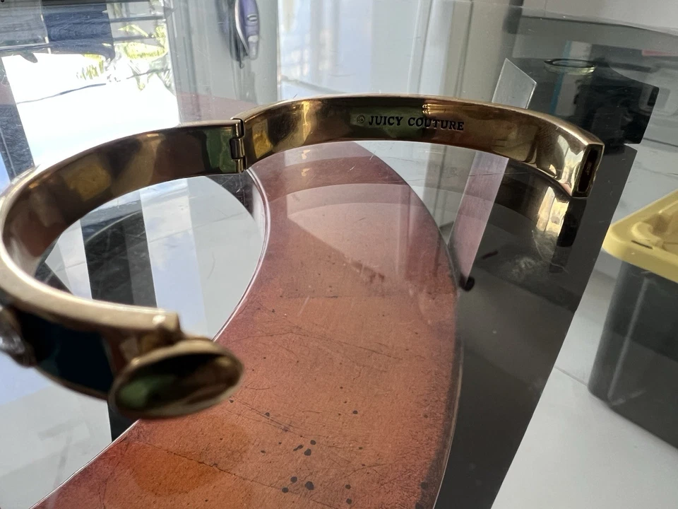 Juicy Couture Turquoise Enamel Crystal Black Label Bangle Bracele - Image 3 of 4