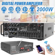 2000W Digital Power Amplifier Bluetooth Stereo HiFi Audio 2CH USB SD FM Car Home