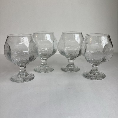 Vintage MCM Libbey Chivalry Clear Brandy Snifters Cognac Glasses Rare Set Of 4