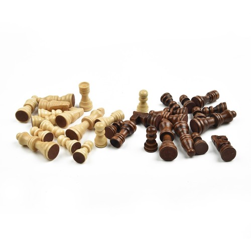 32pcs Wooden Carved Chess Pieces Hand Crafted Set 65mm Chess Game New Interested - Picture 16 of 20