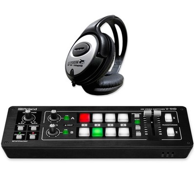 Roland V-1HD A/V HDMI-Video-Switcher mit keepdrum Kopfhörer