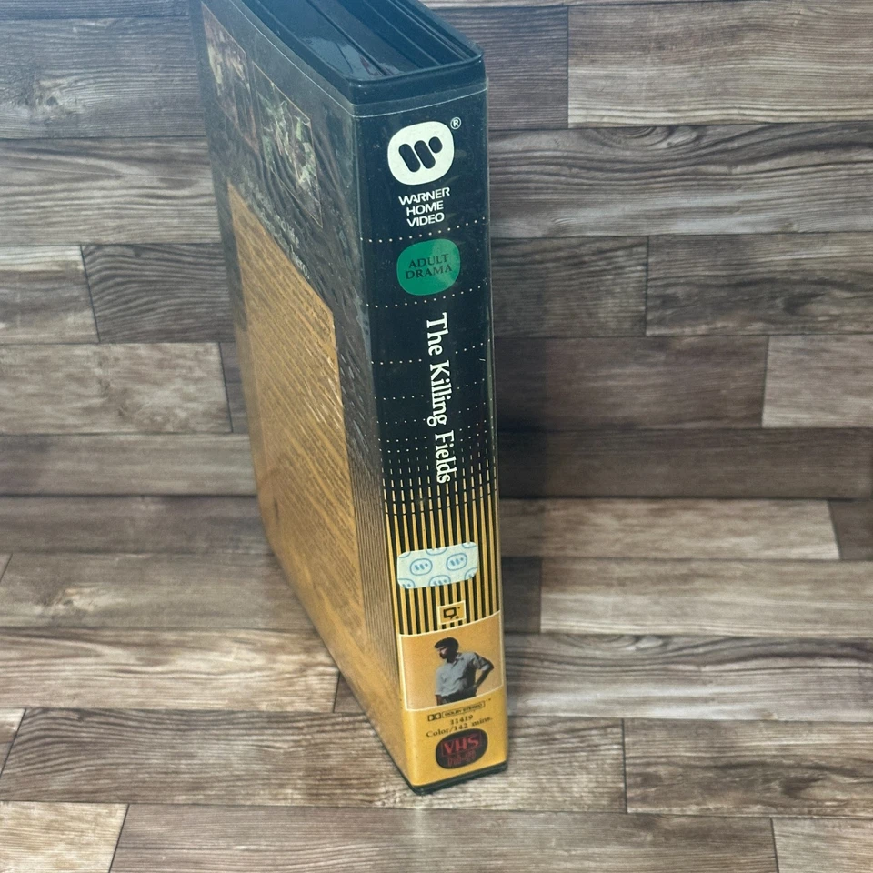 The Killing Fields VHS Used Sam Waterston Drama War Oscar Warner Clamshell Foto 3 de 4