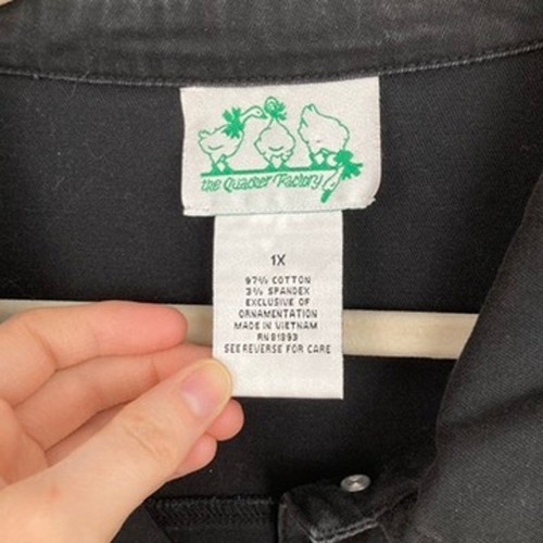 Vintage Y2K Quacker Factory Womens 1X Black Rhinestone Butterfly Denim Jacket - Picture 6 of 16